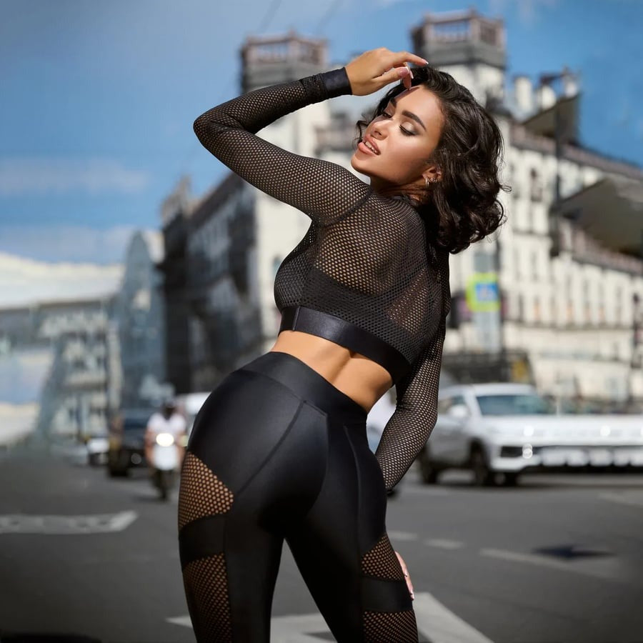 BREEHER Female Sexy Mesh Hip Lifting Leggings