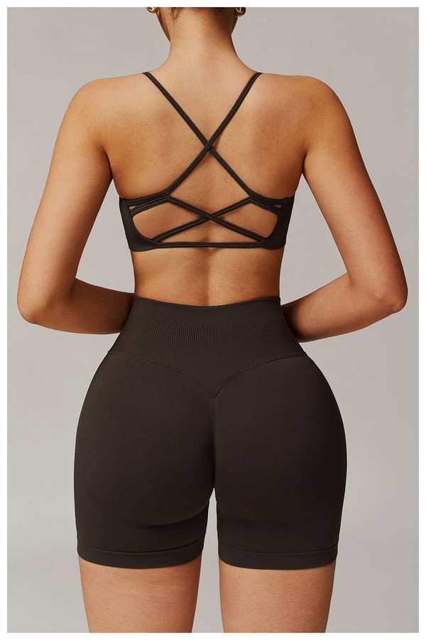 BREEHER Cross Straps Back Quick Drying Sports Bras