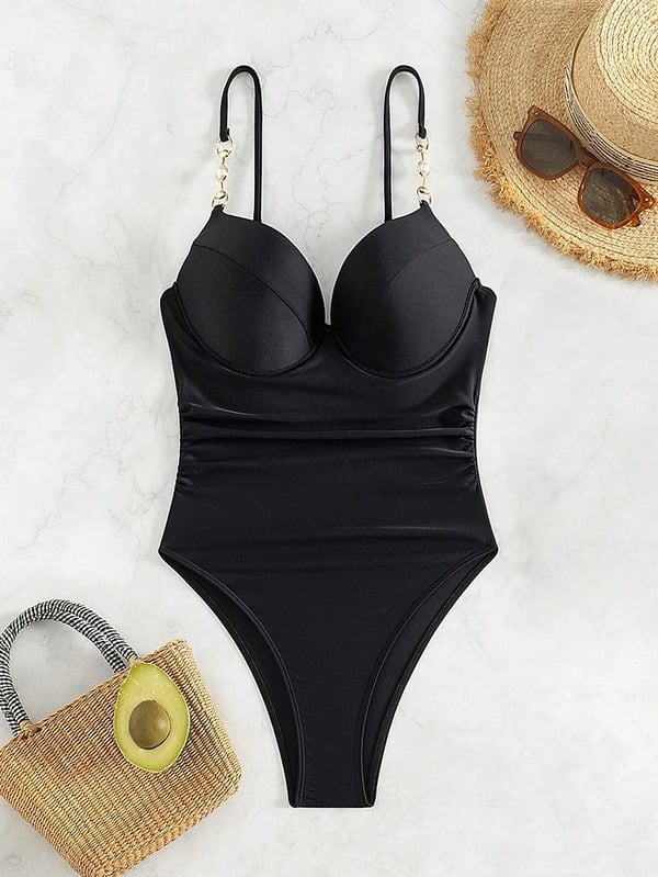 Classical Black One Piece Swimsuit