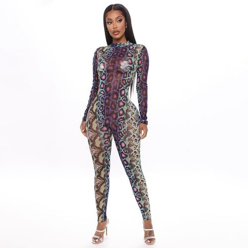 Colorful Snake Pattern Jumpsuit