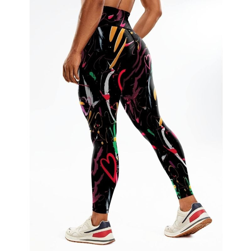 BREEHER Seamless High Waisted Printed Butt Lifting Leggings