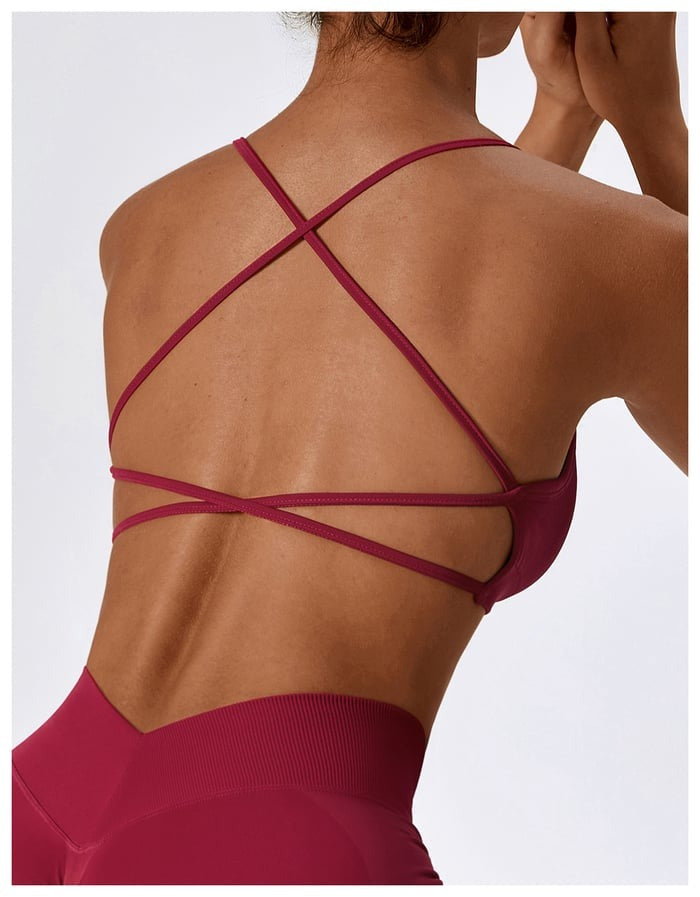 BREEHER Cross Straps Seamless Quick Drying Sports Bras