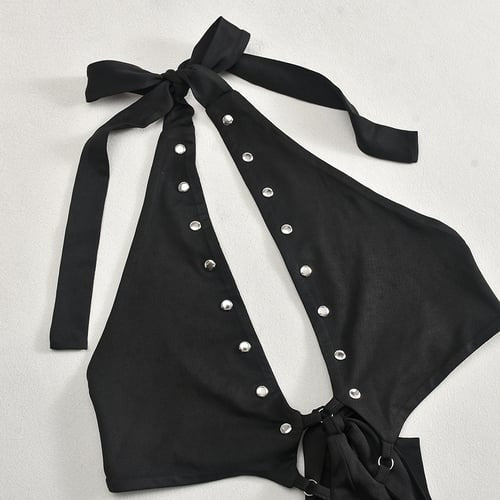 Sexy Cutout Rivet Flare Hip-lift Jumpsuit