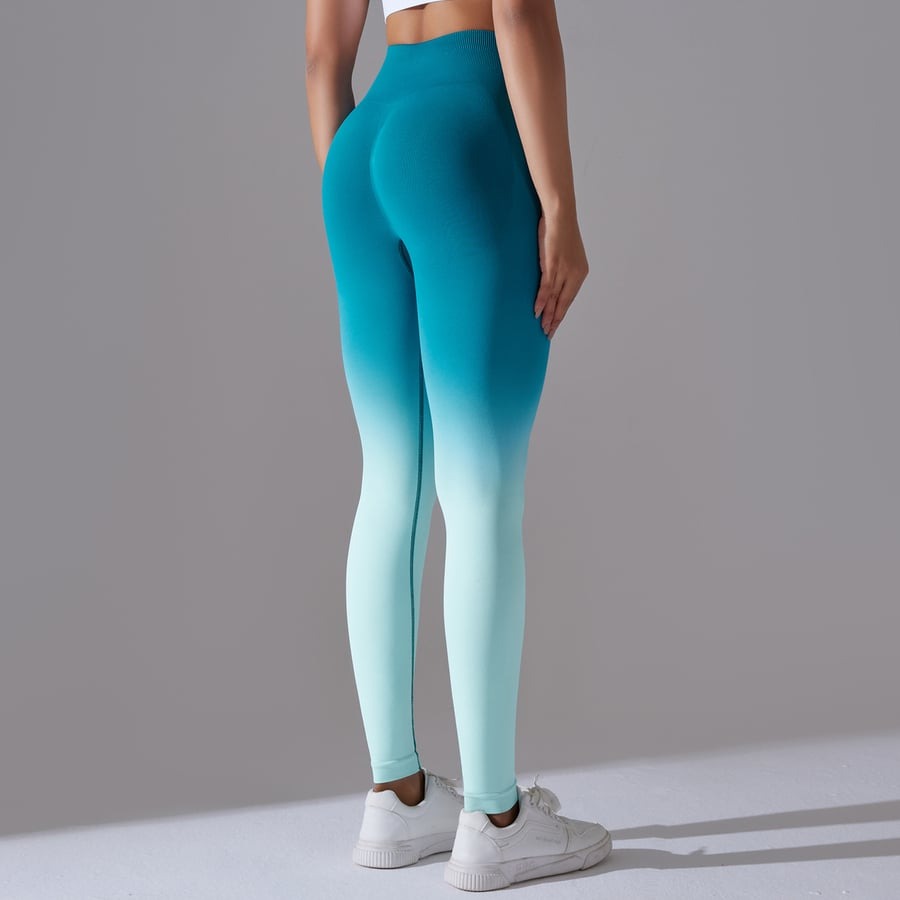 BREEHER Gradient Color Quick Drying Hip Lifting Leggings