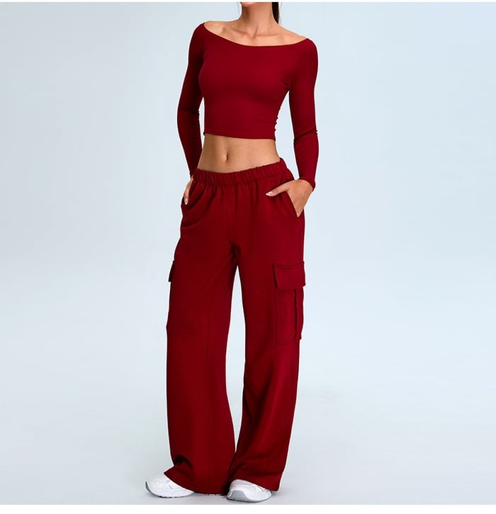 Sexy One Shoulder Long Sleeve Yoga Fitness Top
