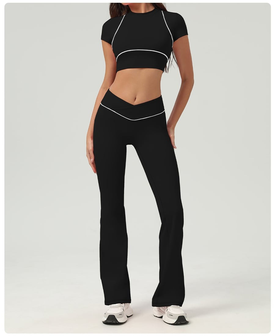 Female Flare V-shape Waist High-waisted Leggings