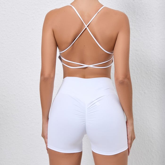 BREEHER Backless Shorts Two Piece Set Sports Suits