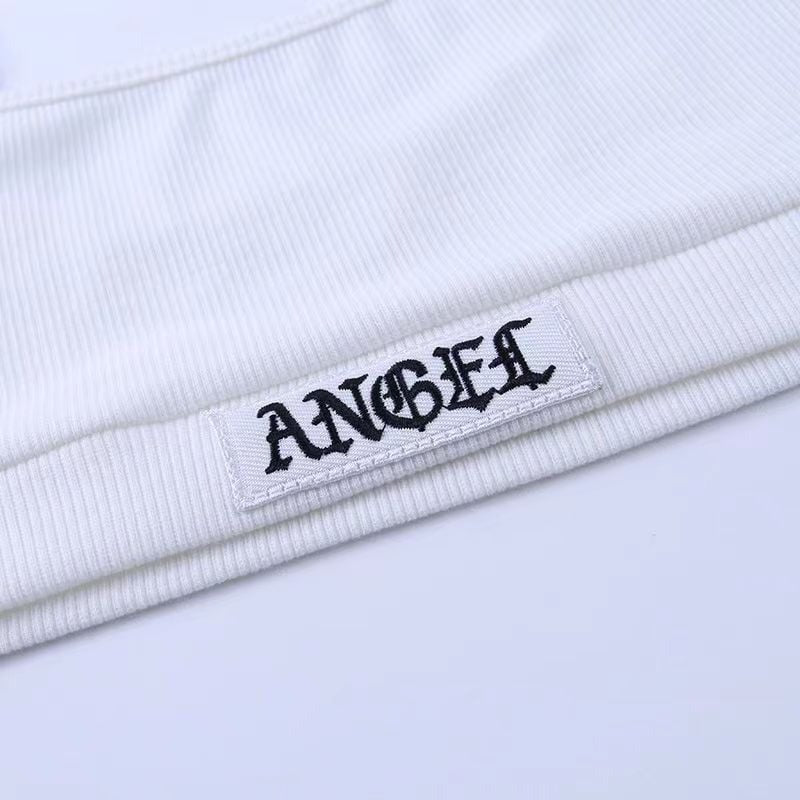 Ribbed Lettering Embroidered Tank Top & Shorts Yoga Set