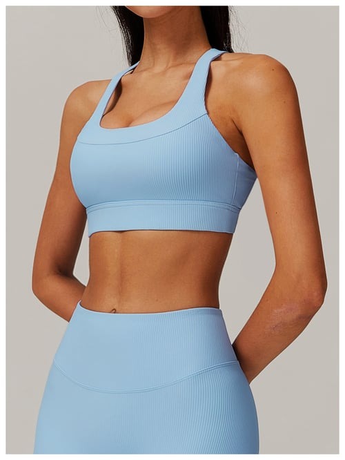 BREEHER U Neck Cross Straps Quick Drying Sports Bras