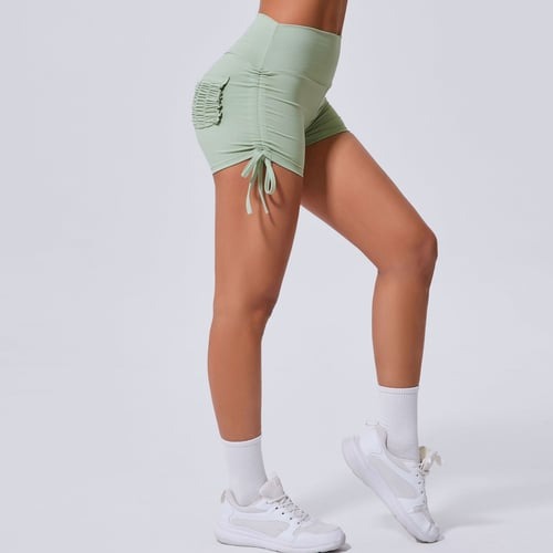 BREEHER Ruched Pocket Highly Elastic Shorts