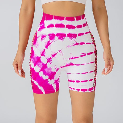 Hollow Gradient Color Hip-Lifting Yoga Shorts