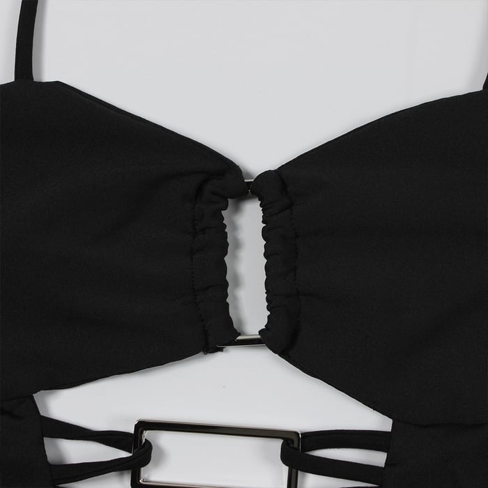 Sexy Black Hollowout Jumpsuit