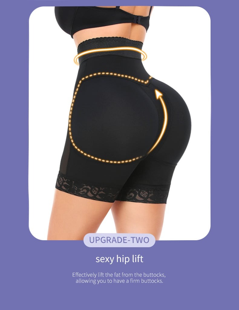 Hook Eyes Tummy Control Faja High-Waisted Booty Lift Shaper Shorts