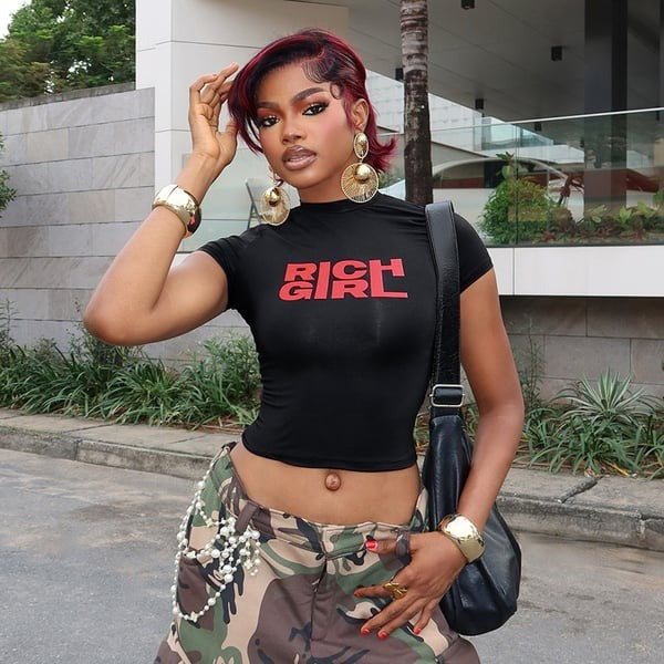 Sexy Letter Print Round Neck T-shirt Top