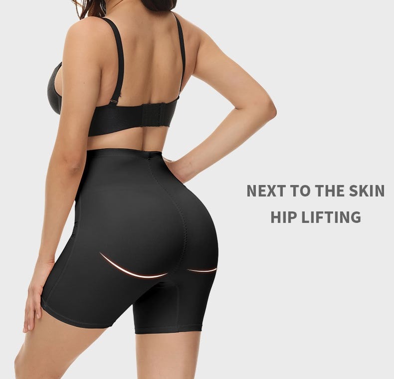 Seamless Double Compression Hook Eyes Tummy Control High-Waisted Booty Lift Shaper Shorts