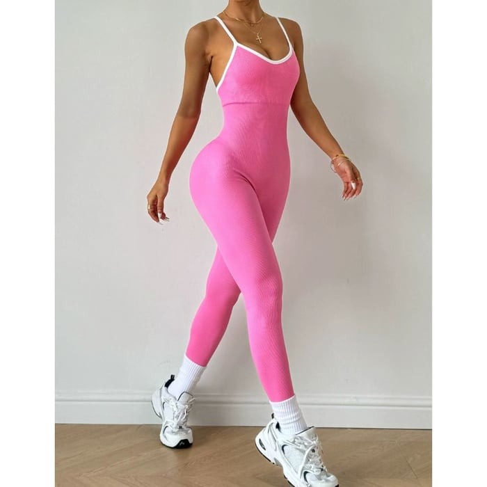 BREEHER Strappy Quick-drying Threaded One Piece Jumpsuits
