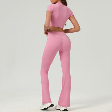 Female Flare V-shape Waist High-waisted Leggings