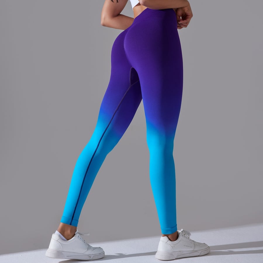 BREEHER Gradient Color Quick Drying Hip Lifting Leggings