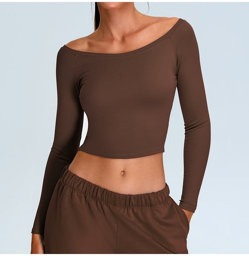 Sexy One Shoulder Long Sleeve Yoga Fitness Top