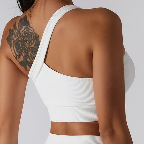 BREEHER One Shoulder Vest Highly Elastic Sports Bras