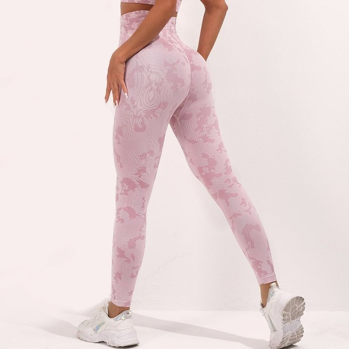 BREEHER Camouflage Pattern Vest Leggings Two Piece Set Sports Suits