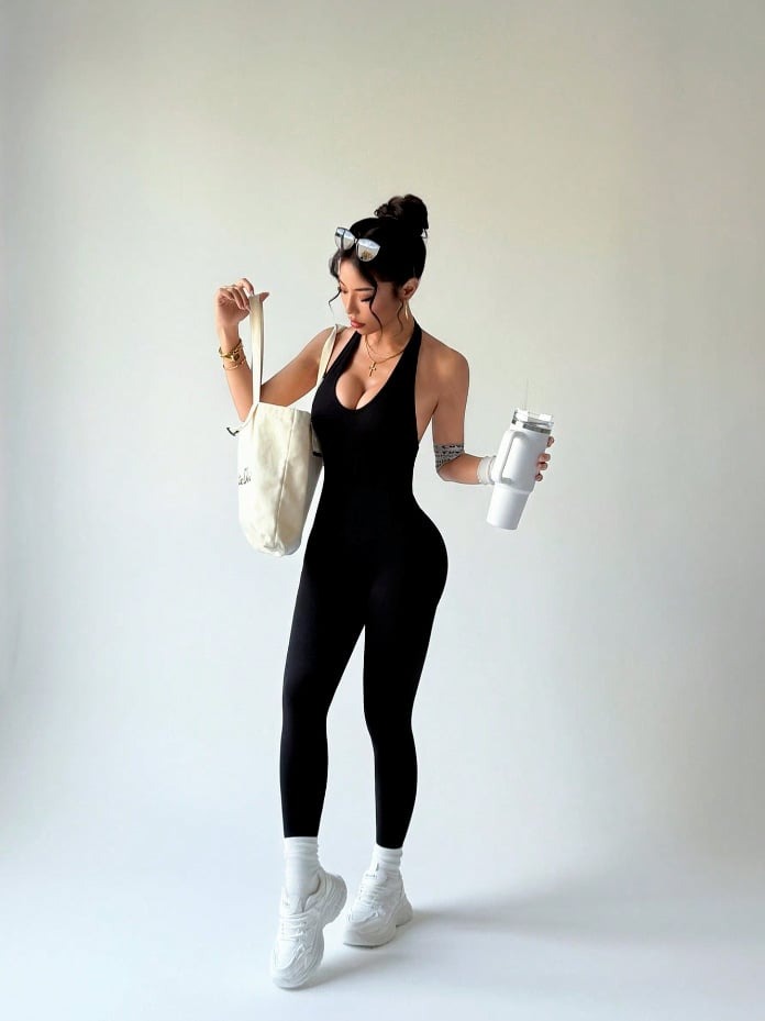 Sexy Backless Halter Neck Hip Lift Yoga Jumpsuit