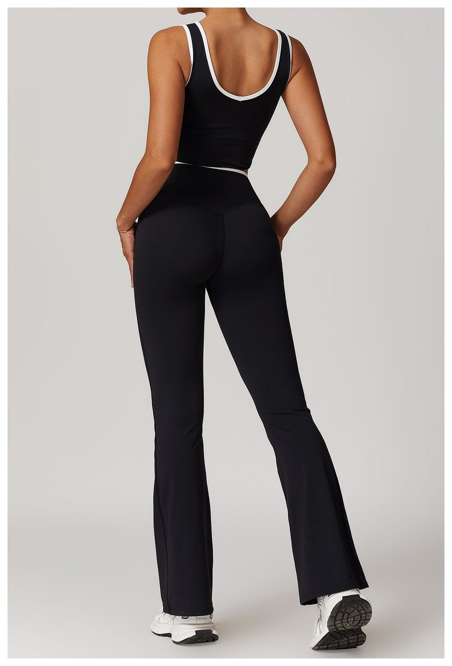 BREEHER Color Clash Vest Hip Lifting Leggings Two Piece Set Sports Suits
