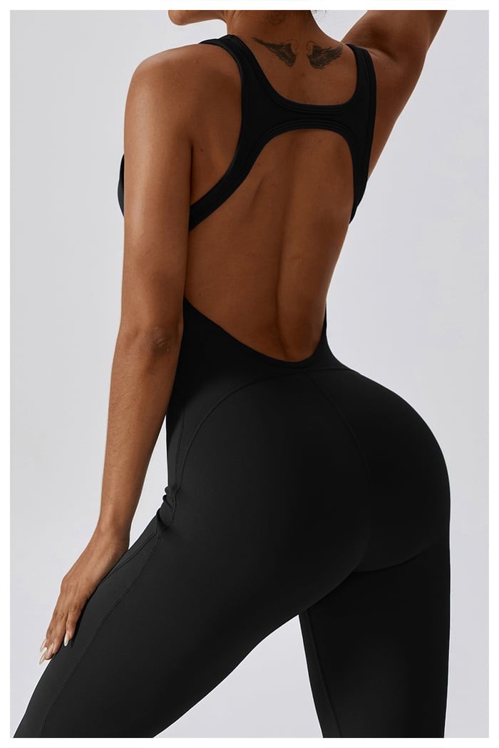 BREEHER Backless Flared Pants Quack Drying Highly Elastic Jumpsuits