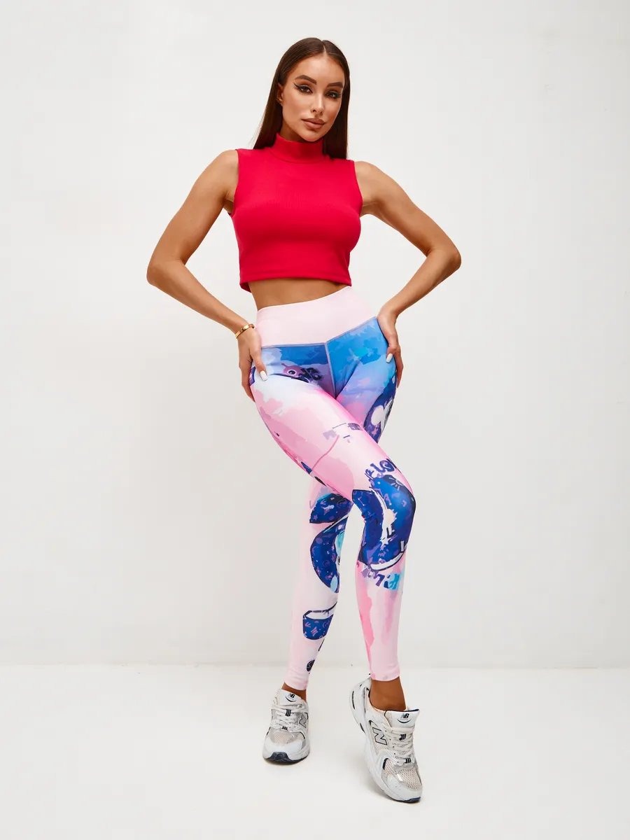 BREEHER High Waisted Printed Butt Lifting Fitness Leggings