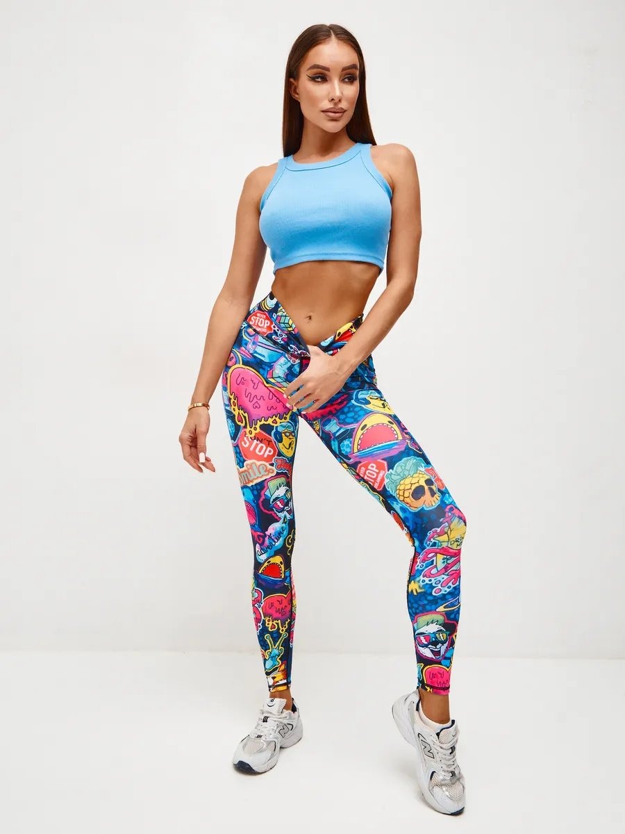 BREEHER High Waisted Printed Butt Lifting Fitness Leggings