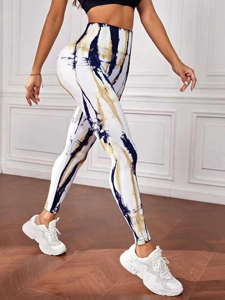 BREEHER Tie Dye Shaping Quick Drying Butt Lift Leggings