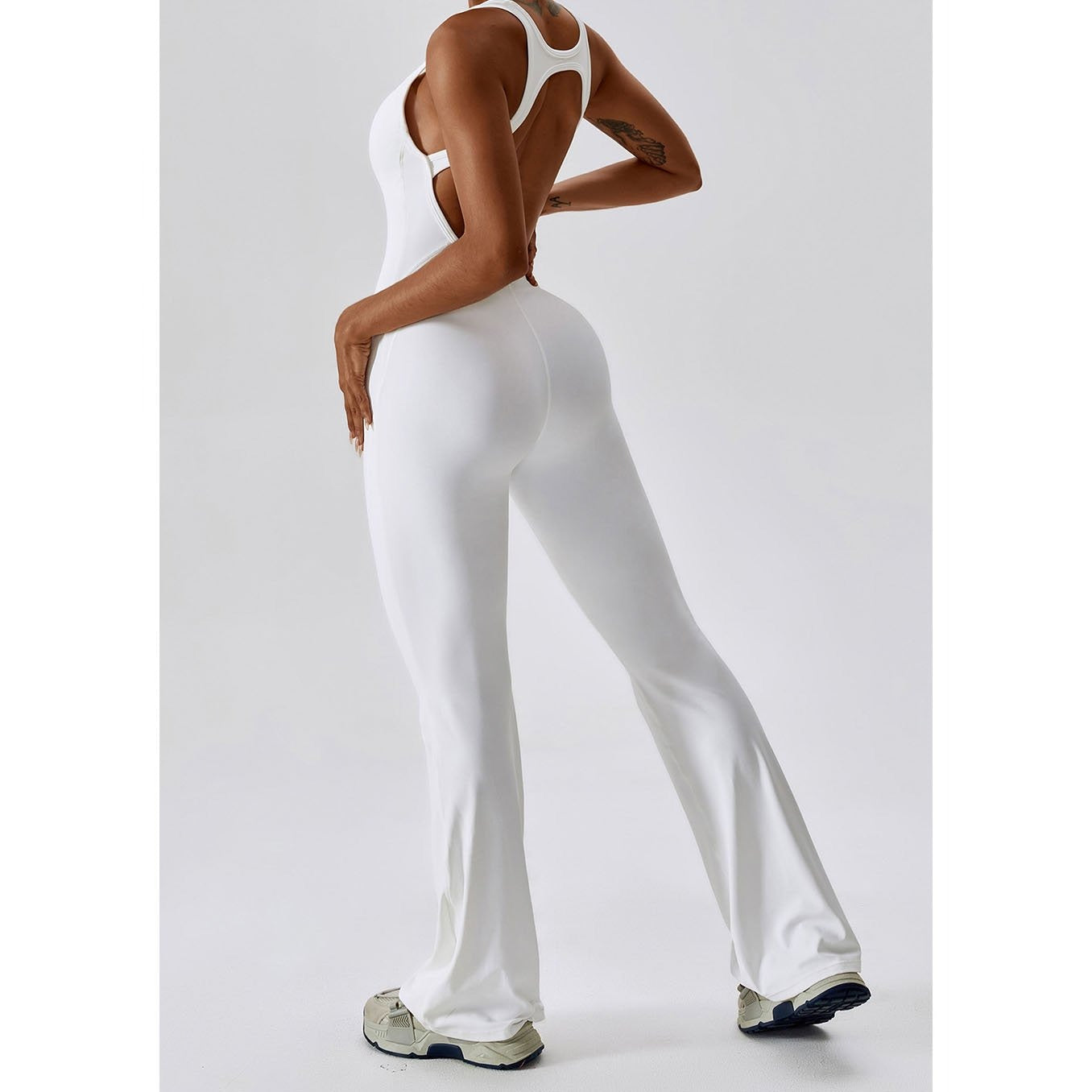 BREEHER Backless Flared Pants Quack Drying Highly Elastic Jumpsuits