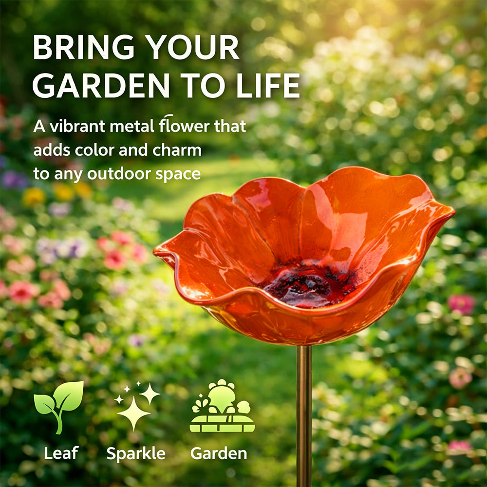 🔥Last Day 55% OFF 🔥 Colorful Metal Flower Stake for Birds, Bees & Butterflies