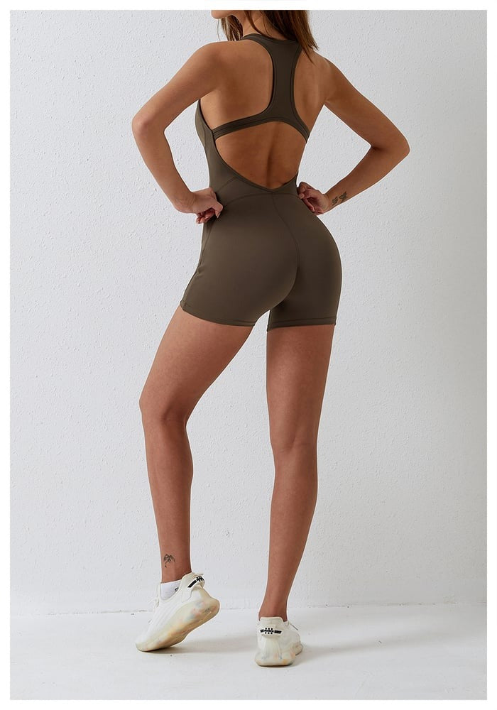 BREEHER U Neck Backless Highly Elastic Jumpsuit