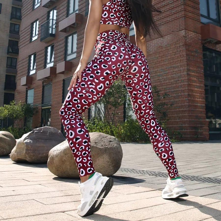 Sexy Leopard Printed High Waist Peach Hip Lift Leggings
