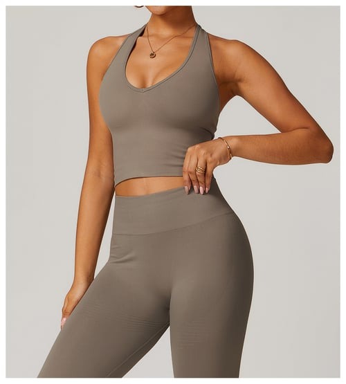 BREEHER Halter Neck Backless Quick Drying Sports Bras