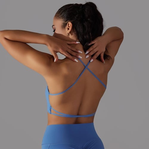 BREEHER Sexy Backless Strappy Sports Bras