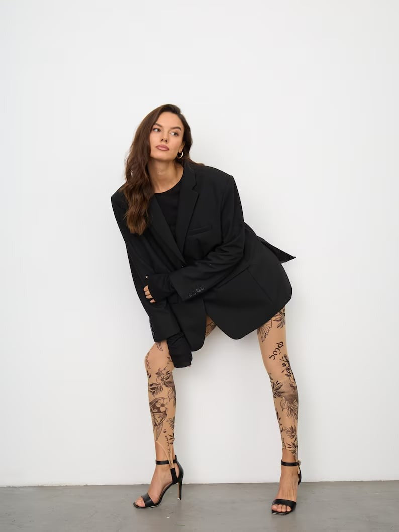 Female Sexy Mesh Printed Leggings