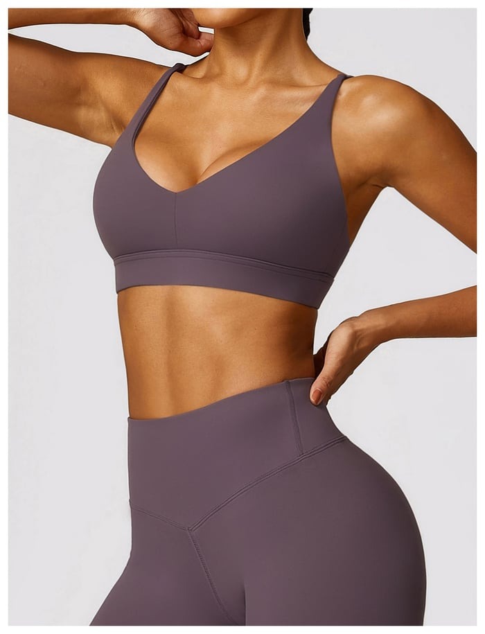 BREEHER U Neck Cross Straps Quick Drying Sports Bras
