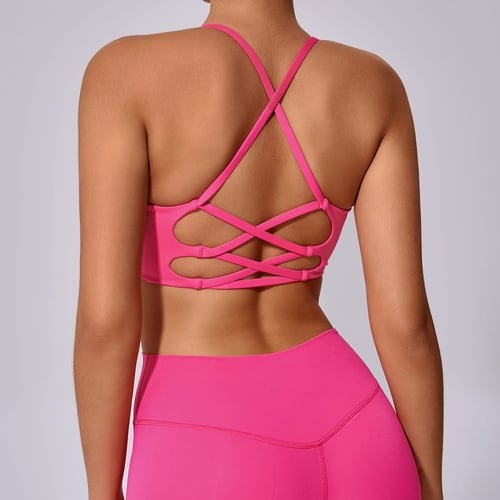 BREEHER Cross Straps Quick Drying Sports Bras