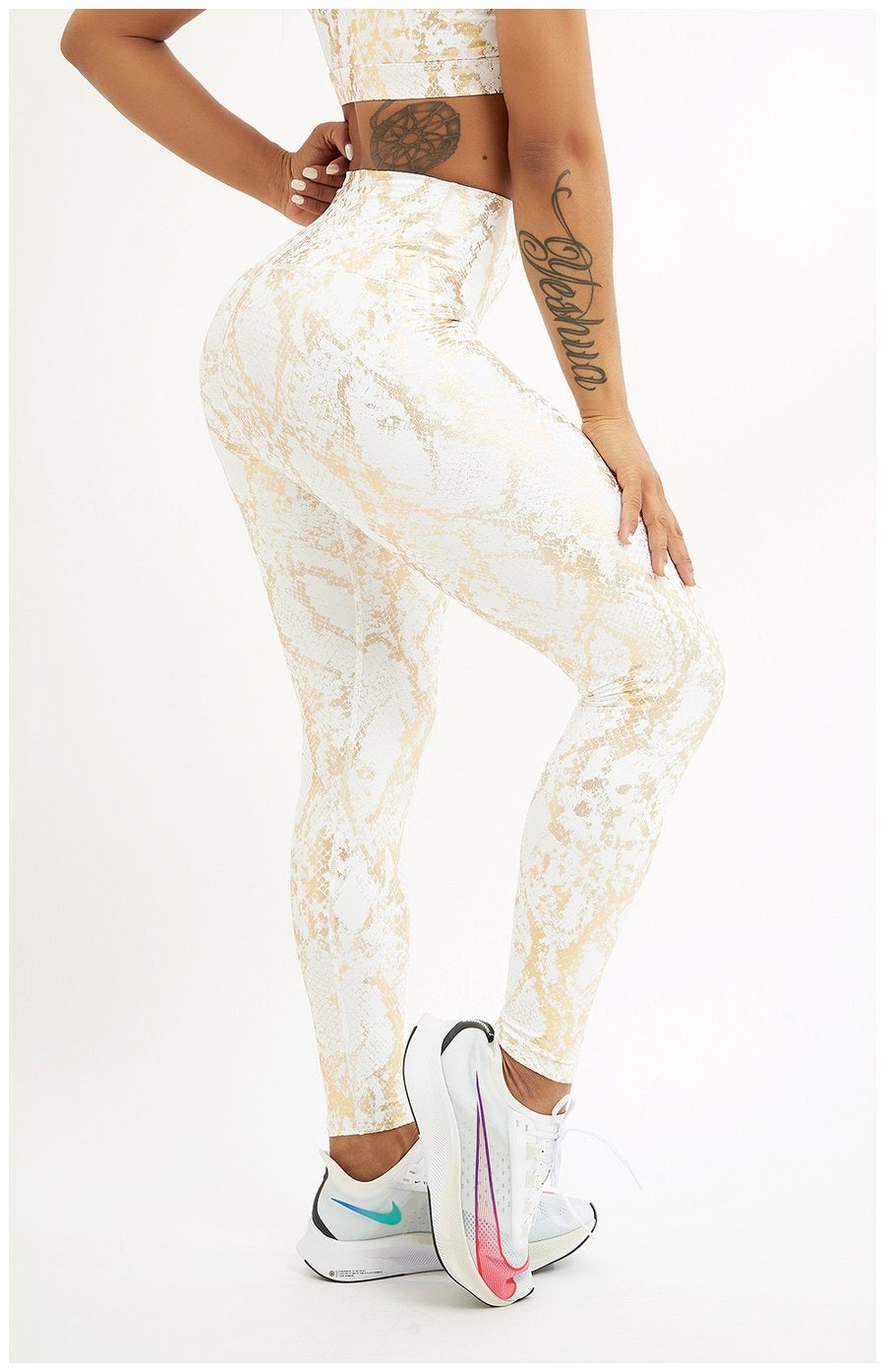 BREEHER Snake Pattern Printed Butt Lifting Leggings