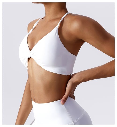 BREEHER Twisted Knotted Backless Seamless Sports Bras