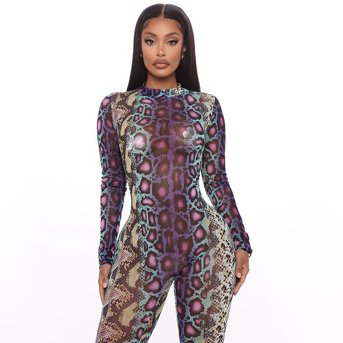 Colorful Snake Pattern Jumpsuit