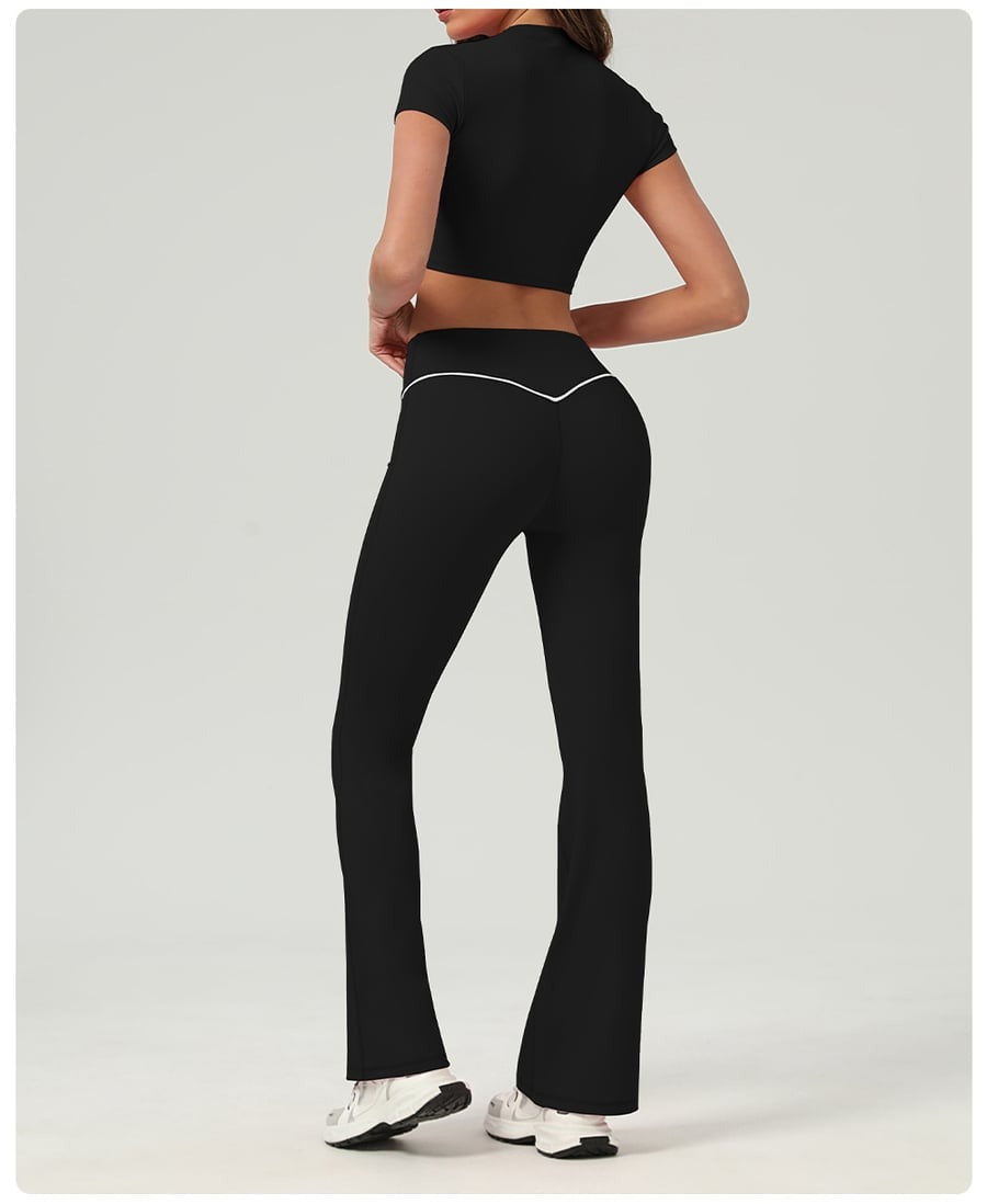Female Flare V-shape Waist High-waisted Leggings