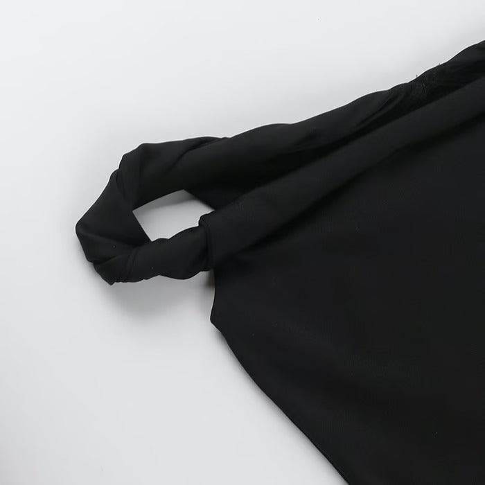 Sexy Twisted One Shoulder Solid Color Jumpsuit