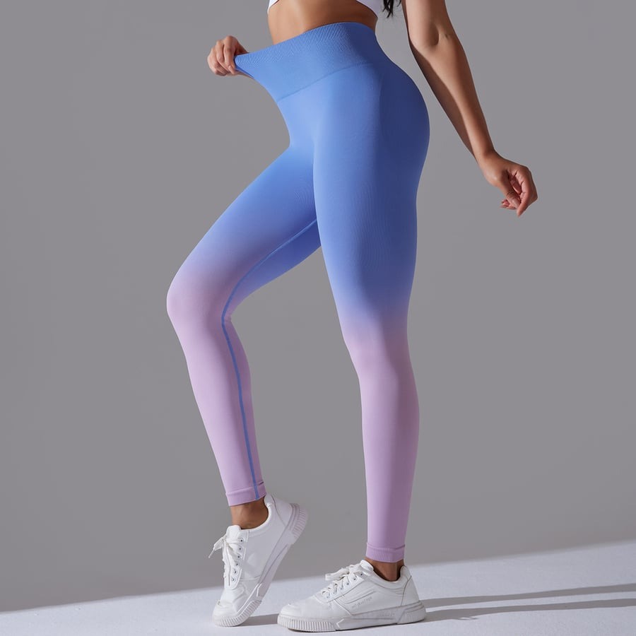 BREEHER Gradient Color Quick Drying Hip Lifting Leggings