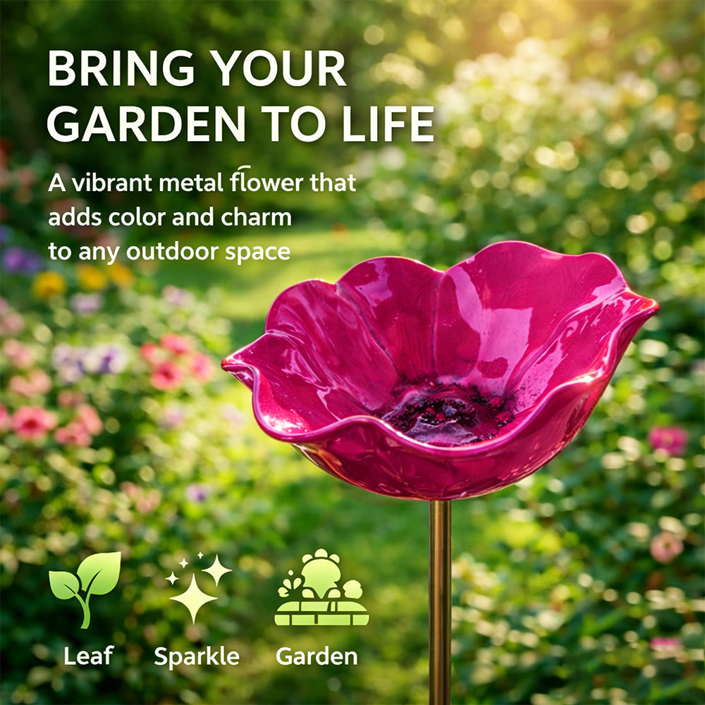 🔥Last Day 55% OFF 🔥 Colorful Metal Flower Stake for Birds, Bees & Butterflies