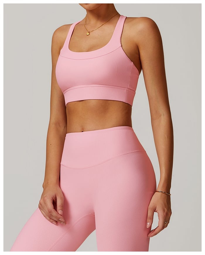 BREEHER U Neck Cross Straps Quick Drying Sports Bras