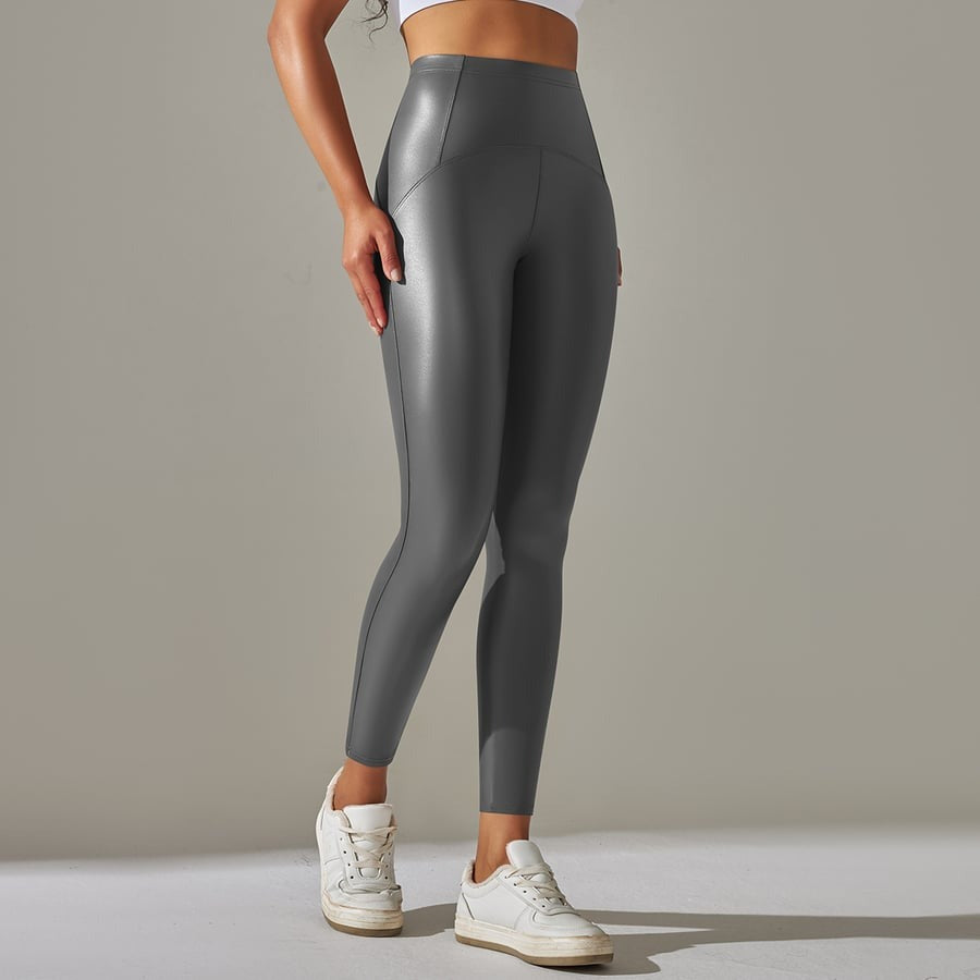 PU Peach Hip-lifting High Waist Fitness Yoga Leggings