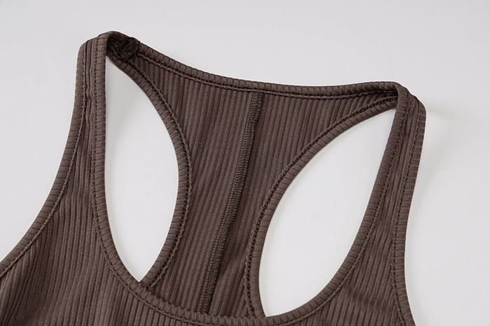 Ribbed Backless Solid Color High Waist Sports Yoga Jumpsuit